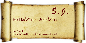Soltész Jolán névjegykártya