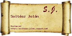 Soltész Jolán névjegykártya