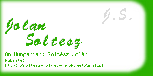 jolan soltesz business card